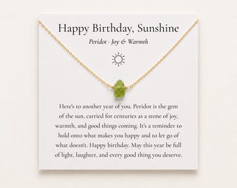 August Birthstone Necklace, Happy Birthday Gift for Daughter, Peridot Birthday Jewelry for Best Friend