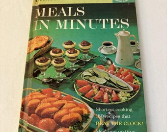 Better Homes & Garden Meals In Minutes 1972 Libro de cocina de tapa dura Décima edición