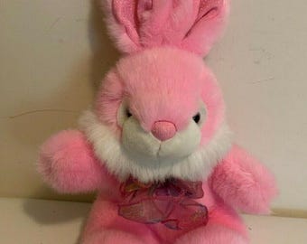 MTY International Conejito de Peluche Rosa Huevo de Pascua Lazo Orejas Brillantes 14"