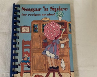¡Recetas deliciosas con azúcar y especias! Libro de cocina antiguo de la VFW de Big Rapids, Michigan, 1977.