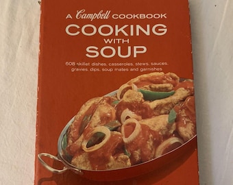 Libro de cocina Campbell: Recetas de sopas, tapa dura, 1968, edición revisada.