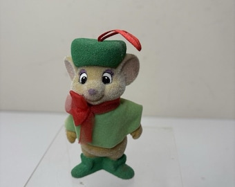 Adorno navideño de Disney de Miss Bianca de Los Rescatadores en Australia, 1990, de fieltro, 3.5 pulgadas.