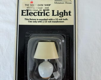 Dollhouse Miniature Electric Table Lamp Miniature House Vtg 12 V Bulb 1:12 NEW