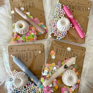 Pustekuchen Geburtstagskerze Mitbringsel Minigugelhupf Geschenk to go