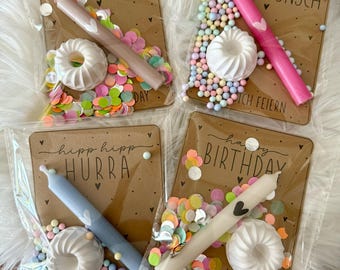 Pustekuchen Geburtstagskerze Mitbringsel Minigugelhupf Geschenk to go