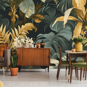 Jungle tropical landscape wallpaper | Wall Decor | Home Renovation | Wall Art | Peel and Stick Or Non Self-Adhesive Vinyl Wallpaper