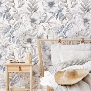 Vintage Floral Wallpaper | Floral Wall Decor | Home Renovation | Wall Art | Peel and Stick Or Non Self-Adhesive Vinyl Wallpaper