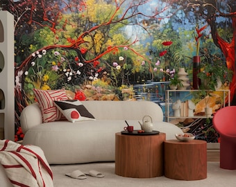 Paradise wallpaper, Garden of Eden | Wall Decor | Home Renovation | Wall Art | Peel and Stick Or Non Self-Adhesive Vinyl Wallpaper