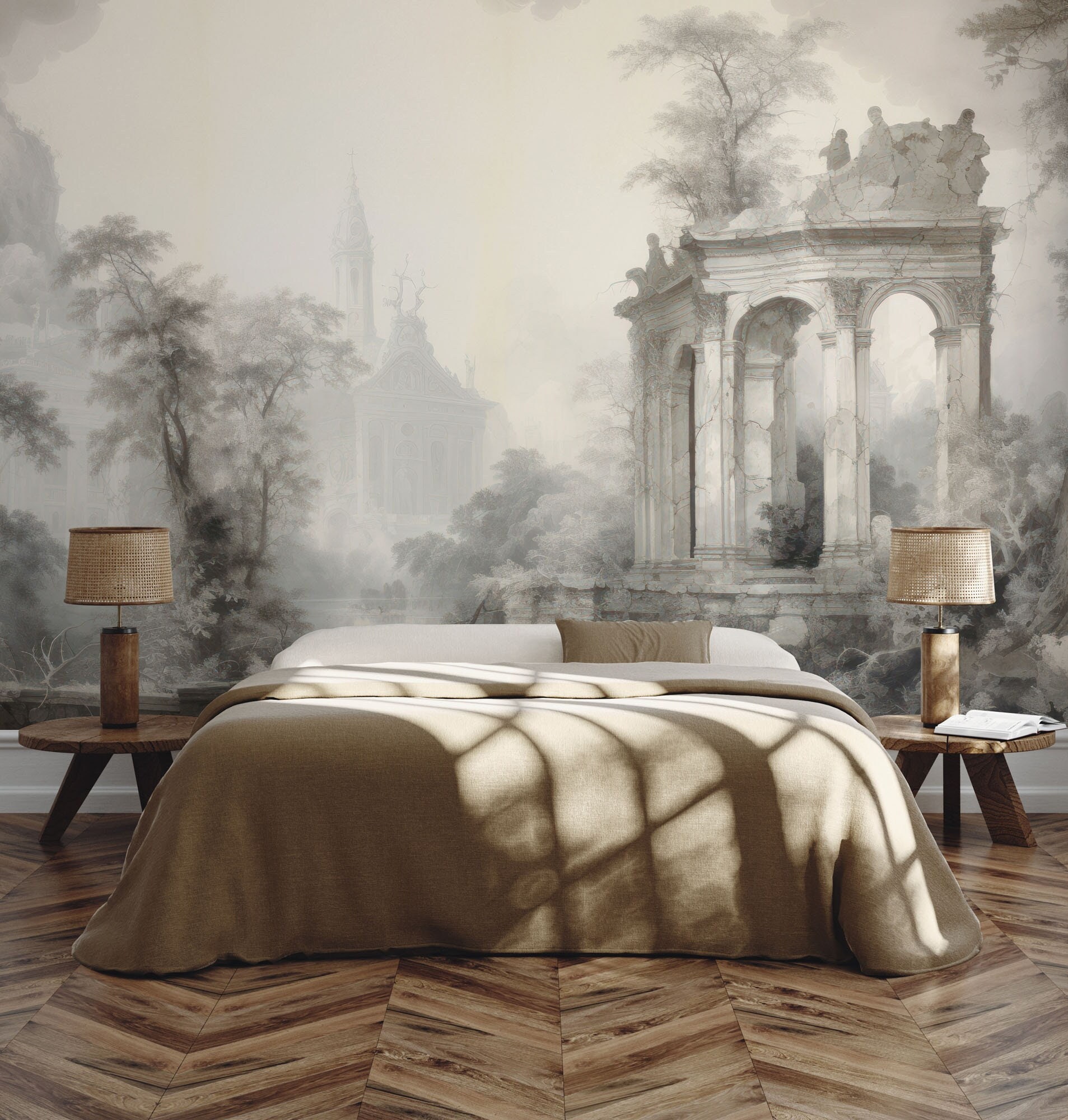 Vintage Landscape Wallpaper | Wall Decor | Home Renovation | Wall Art |  Peel and Stick or Non Self-adhesive Vinyl Wallpaper - Etsy, image size:1907x2000