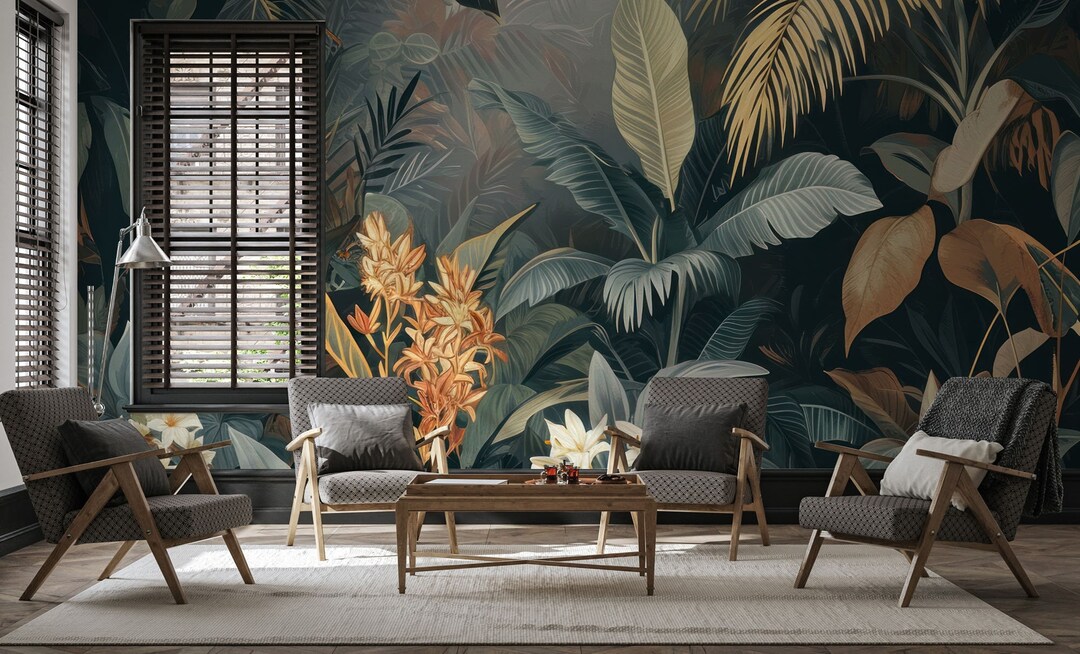 Buy Tropical Jungle Landscape Wallpaper, Leaf Wall Decor Home