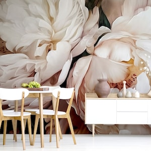 Floral schöne, elegante Tapete | Wanddekoration | Haus-Renovierung | Wandkunst | Schälen und kleben oder nicht selbstklebende Vinyltapete