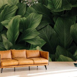 Dark Green Leaves Wallpaper | Botanical Wall Decor | Home Renovation ...