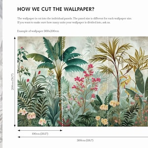 Tropische Landschaftstapete mit Palmenblättern Wanddekoration Haus-Renovierung Wandkunst Schälen und kleben oder nicht selbstklebende Vinyltapete Bild 8