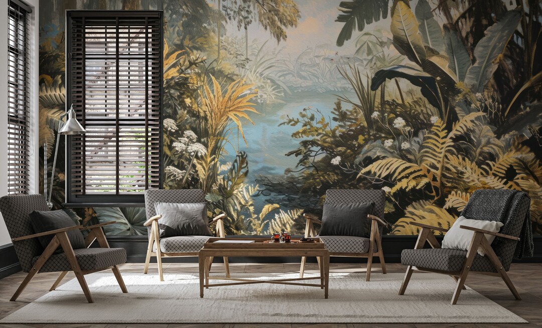 Buy Vintage Landscape Wallpaper, Tropical Jungle Wall Decor Home