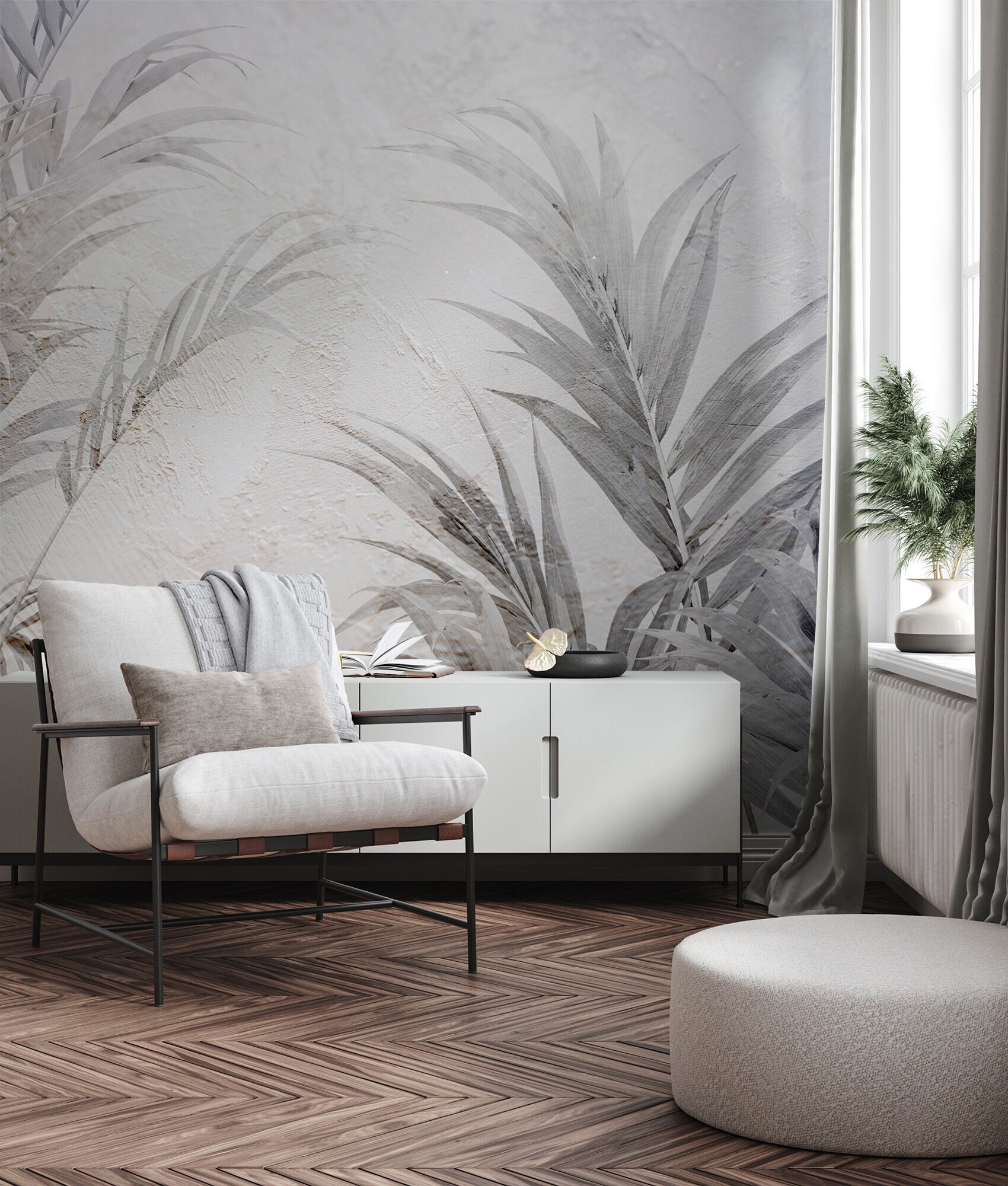 Tropical Wallpaper Trees and Leaves | Botanical Wall Decor | Home ...