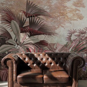 Vintage tropical wallpaper, exotic palm Floral Wall Decor Home Renovation Wall Art Peel & Stick Or Non Self-Adhesive Vinyl Wallpaper image 5