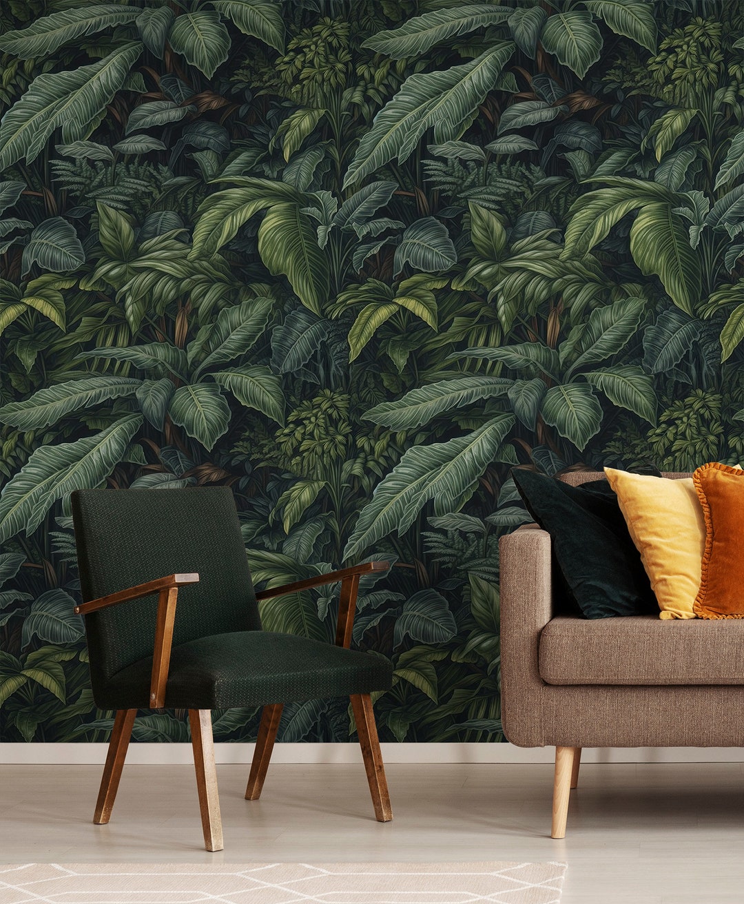 Tropical Leaf Wallpaper | Botanical Wall Decor | Home Renovation | Wall ...