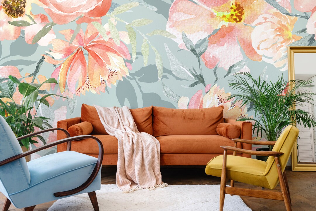 Buy Abstract Floral Wallpaper, Wall Mural Wall Decor Home Renovation