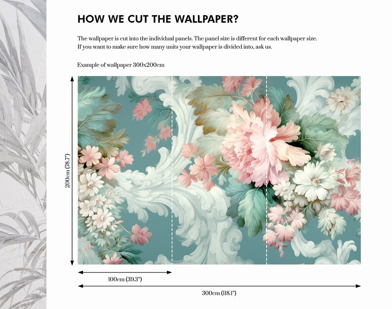 Vintage Blumen Tapete, pastell floral Wanddekoration Haus-Renovierung Wandkunst Schälen und kleben oder nicht selbstklebende Vinyltapete Bild 8