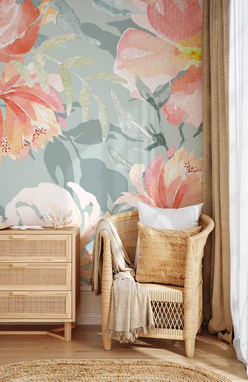 Buy Abstract Floral Wallpaper, Wall Mural Wall Decor Home Renovation