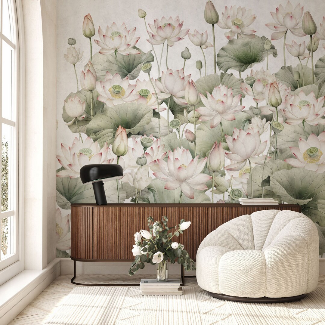 Watercolor Floral Wallpaper, Wall Mural | Wall Decor | Home Renovation ...