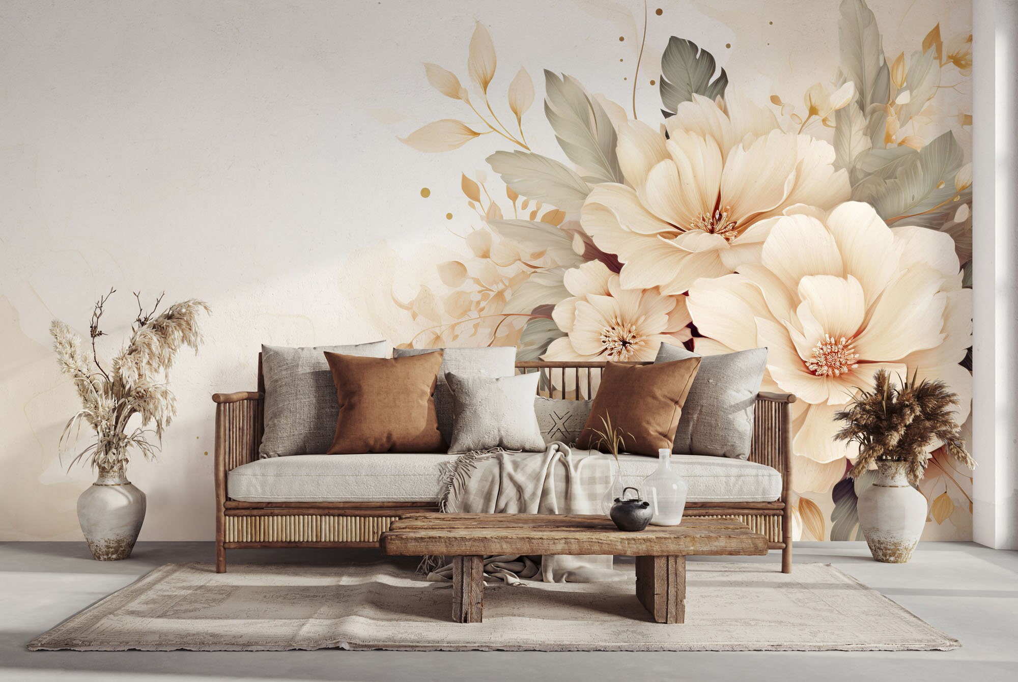Watercolor Elegant Floral Wallpaper | Wall Decor | Home Renovation ...