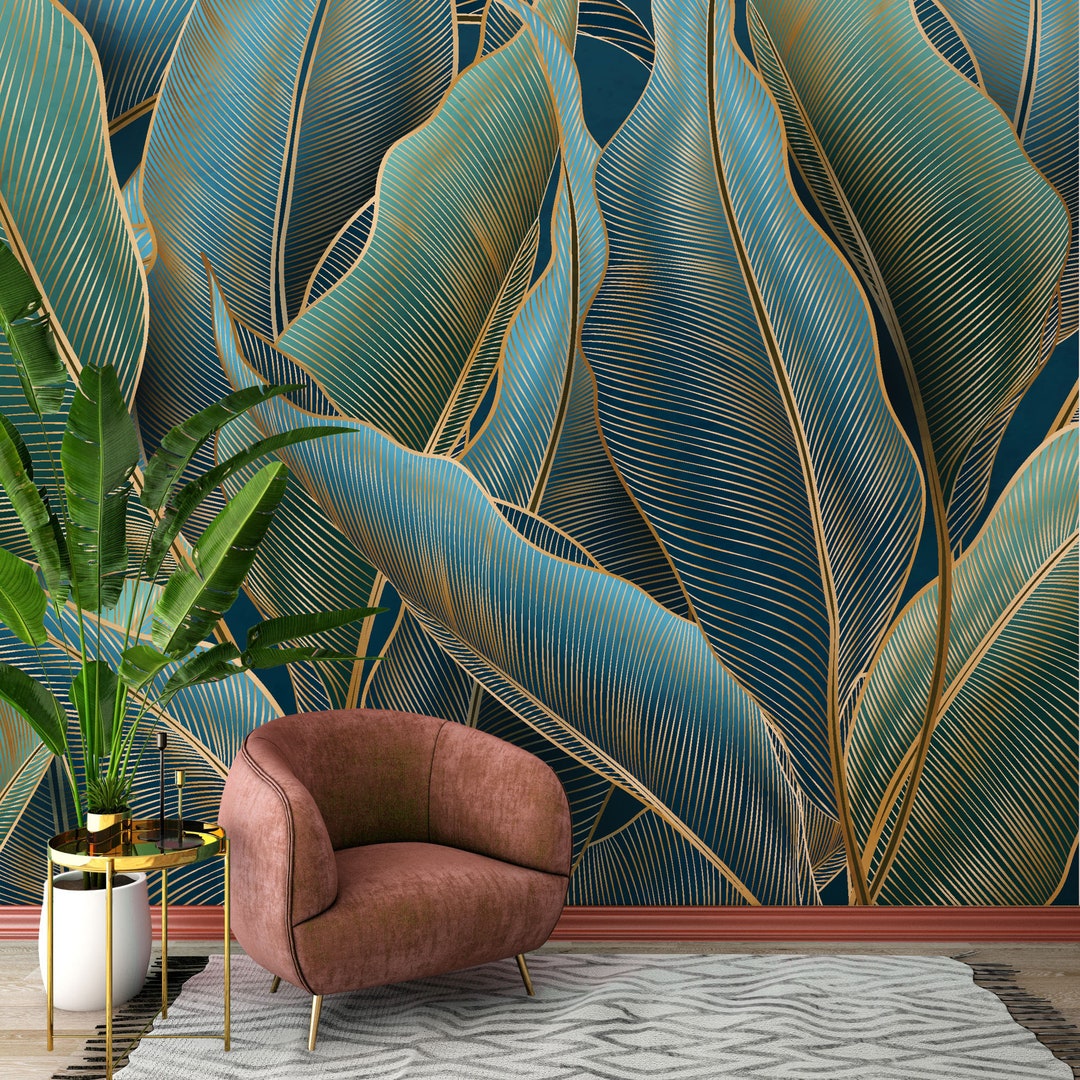 Green Tropical Leaf Wallpaper | Wall Decor | Home Renovation | Wall Art ...