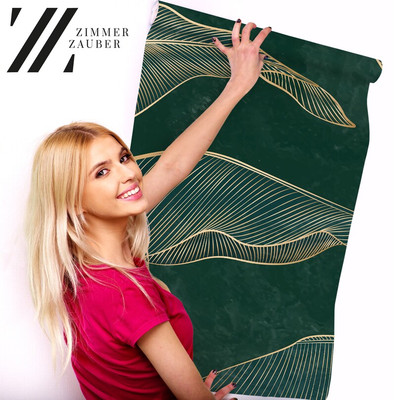 Dark Green Leaf Wallpaper | Wall Decor | Home Renovation | Wall Art ...