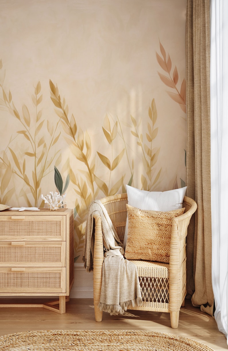 Buy Beautiful Leaf Wallpaper Wall Decor Home Renovation Wall Art Peel