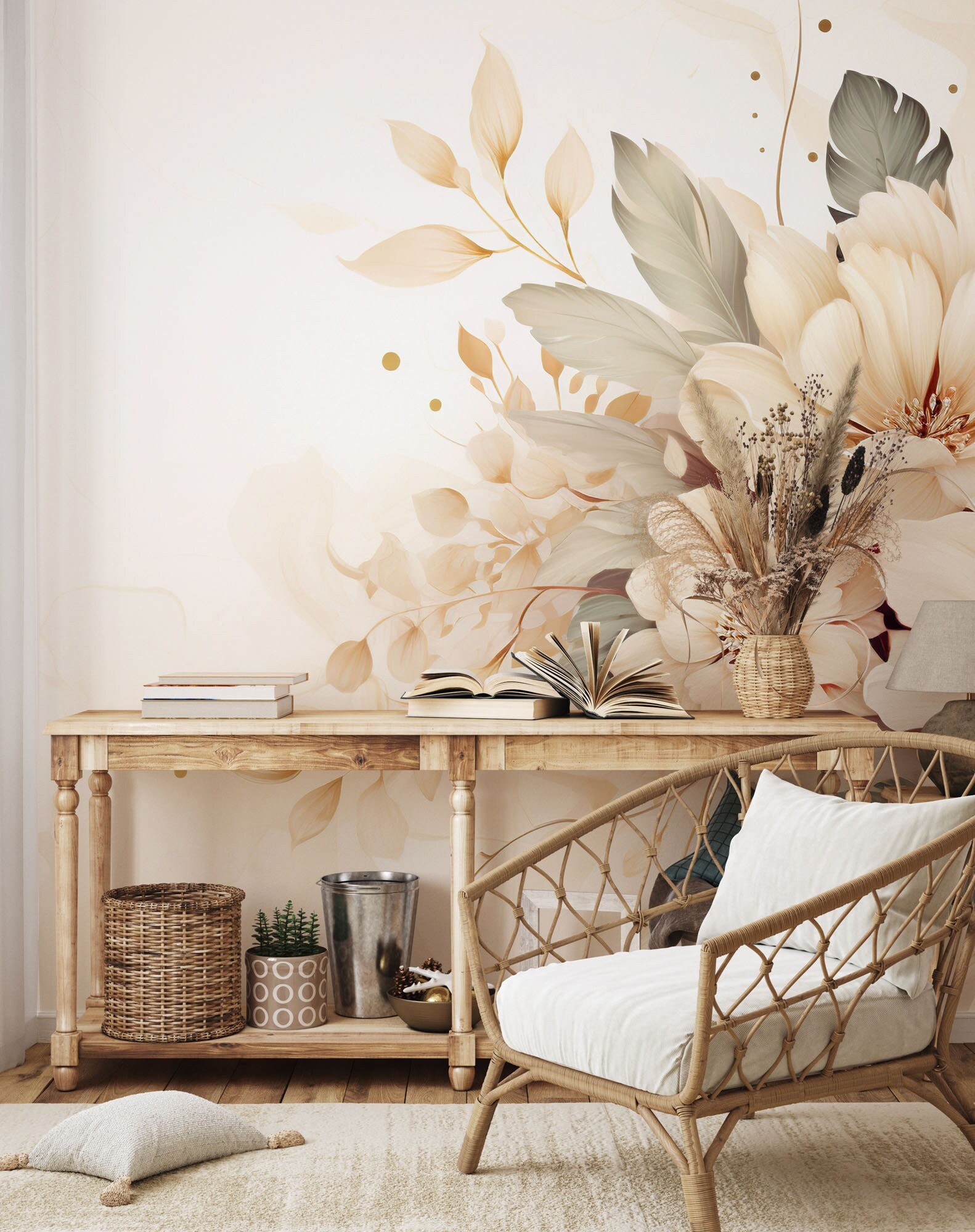 Watercolor Elegant Floral Wallpaper | Wall Decor | Home Renovation ...