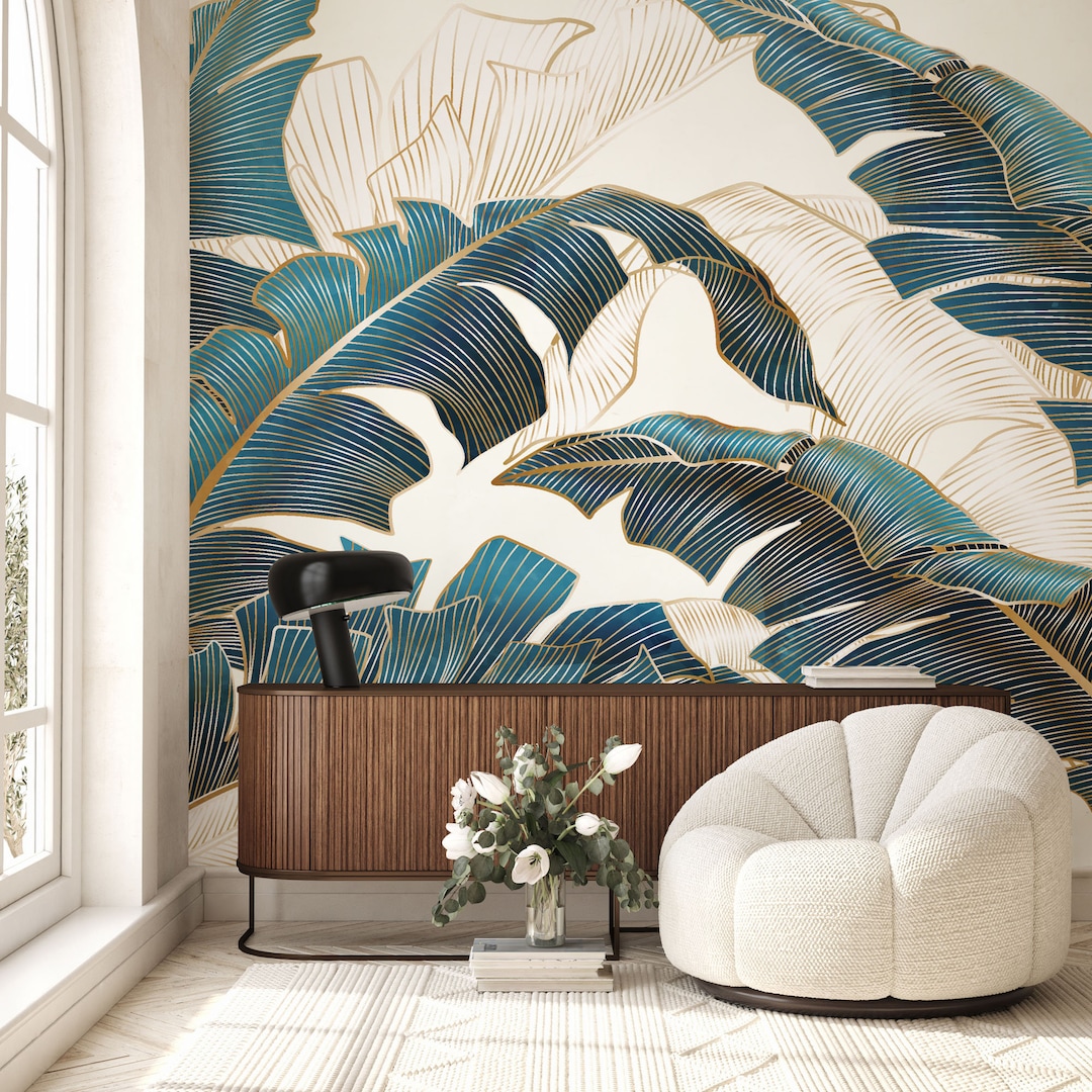 Palm Leaf Wall Mural, Tropical Wallpaper Wall Decor Home Renovation