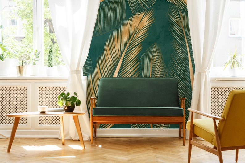 Tropical Wallpaper, Palm Leaf Wall Mural | Wall Decor | Home Renovation ...