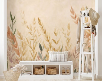 Beautiful leaf wallpaper | Wall Decor | Home Renovation | Wall Art | Peel and Stick Or Non Self-Adhesive Vinyl Wallpaper