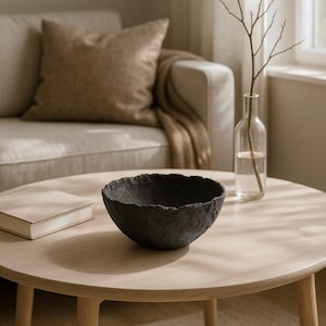 Ciotola rustica Wabi Sabi fatta a mano per arredo casa eco-chic, ciotola in cartapesta in stile rustico, decorazione da mensola in stile boho.