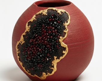 Wabi Sabi Sculptural Vessel –  Artisan Pottery Vase, Handmade Rustic Pot, Modern Centerpiece Art Object