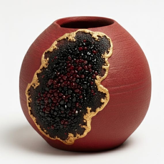 Wabi Sabi Sculptural Vessel –  Artisan Pottery Vase, Handmade Rustic Pot, Modern Centerpiece Art Object