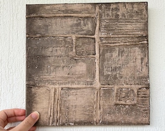 Textured Plaster 3D Wall Art: Earthy Clay Relief Japandi Decor