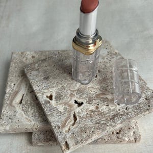 Travertine Photo Prop Set, Minimalist Natural Stone Stand, Gold Ring Display, Marble Jewelry Display Tray