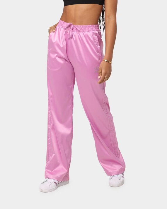 adidas Wide Leg Pants for Women glamorous pink si… - image 2