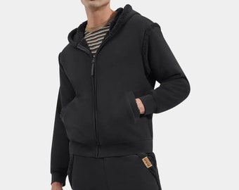 UGG® Fleece coat with Evren Bonded zipper for men color: Chestnut size M, L, XXL