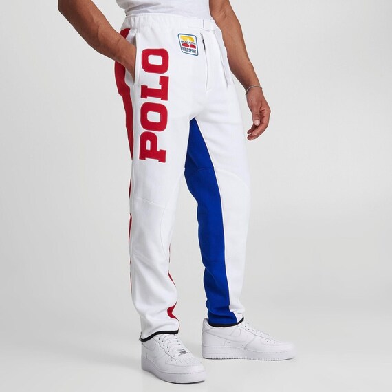 Polo Sport Color Blocked Fleece Pant White / Red … - image 1