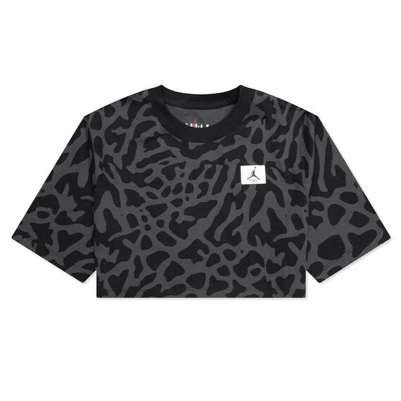 Jordan Graphic Cropped T-Shirt Black/Gray size XS… - image 6