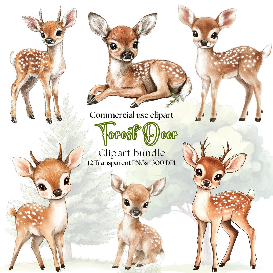 Forest Deer Clipart | Deer in Forest Png | Forest Animal Png | Cute ...