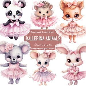Clipart animaux ballerine | Animaux mignons dansants png | Lapins en robe tutu | Lac des cygnes | Bébé animal | Danse classique | Danse classique bébé fille