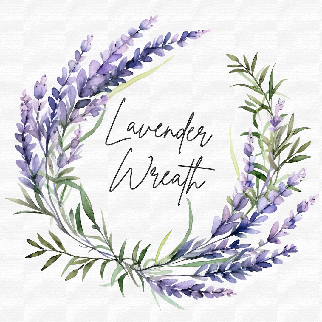 Watercolor Lavender Wreath Clipart: Floral Frame (digital Download) - Etsy