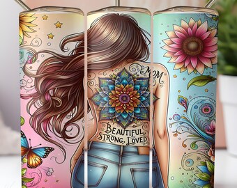 Floral Mom Tumbler Wrap: Mother's Day 20oz Skinny Tumbler Design (Digital Download)