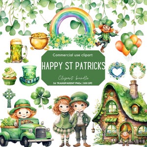 St Patricks Day Clipart | St. Patricks Day | Irischer Tag Png | Kleeblatt png | Glück png | Keltische Clipart | Kobold-clipart