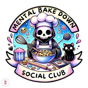 Mental Bake Down PNG: Skeleton Chef Tarot Card - Funny Kitchen Sublimation Design