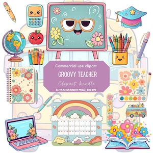 Imágenes prediseñadas de maestro maravilloso / Maestro retro Png / Sublimación de maestro / Escuela retro / Vida de maestro Png / Escuela maravillosa Png / Clipart de los años 70