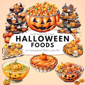 Halloween Food Clipart | Candy corn | Spooky candy | Jack o Lantern gummy | Halloween graphics | Cute Halloween Png | Monster food | Pumpkin
